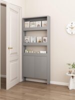 초박형 도어 후면 수납 선반 좁은 캐비닛 얇은 캐비닛 침실 공간 활용 틈새 수납 선반 벽면 장착 소형 책장 - 이미지 2