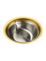 Xuanying 상업용 특대 두께 304 스테인리스 스틸 망치 패턴 만다린 오리 냄비 유도 조리기 가스 스토브 범용 투명 수프 샤부샤부 - 이미지 5