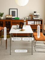 Xiaowan 가구 북유럽 일본식 접이식 록 플레이트 식탁 견고한 나무 접이식 소형 아파트 식탁 식탁과 의자 조합 - 이미지 2