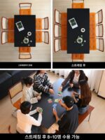 Xiaowan 가구 북유럽 일본식 접이식 록 플레이트 식탁 견고한 나무 접이식 소형 아파트 식탁 식탁과 의자 조합 - 이미지 3