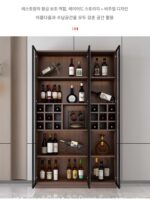 가볍고 고급스러운 견고한 나무 와인 캐비닛 현대적이고 심플한 벽면 장착 거실 유리문 디스플레이 캐비닛 소형 고급 가정용 보관 캐비닛 - 이미지 5
