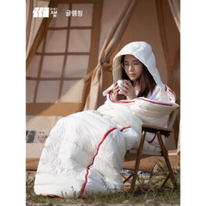 와일드 차일드 침낭 초경량 두껍고 방한성 겨울용 다운 성인용 야외 캠핑 오리털 침낭 스플라이싱 휴대용