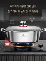 316 스테인리스 스틸 사각 냄비 특대 두께 가정용 수프 냄비 대용량 상업용 냄비 분지 유도 쿠커 특수 냄비 - 이미지 3