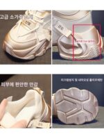 홍콩 여성용 두꺼운 밑창 튼튼한 아빠화, 발을 더 ​​작게 보이게 해줍니다 2024년 신상품 봄 가을 유행 핫셀링 내부 키높이 스포츠 캐주얼화 - 이미지 5