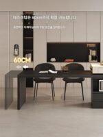 이탈리아 미니멀리스트 록 플레이트 아일랜드 테이블 식탁 통합 홈 레트로 스타일 전자렌지 수납 수납 아일랜드 - 이미지 4