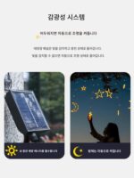 태양열 야외 조명 줄 안뜰 방수 그물 붉은 폭포 조명 울타리 발코니 장식 분위기 컬러 조명 깜박임 LED - 이미지 4