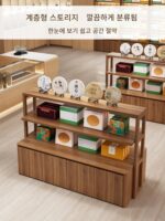 맞춤형 담배, 알코올 및 차 가게 상품 섬 디스플레이 캐비닛 차 세트 제품 디스플레이 캐비닛 디스플레이 테이블 편의점 특수 선반 - 이미지 3