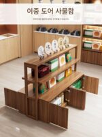 맞춤형 담배, 알코올 및 차 가게 상품 섬 디스플레이 캐비닛 차 세트 제품 디스플레이 캐비닛 디스플레이 테이블 편의점 특수 선반 - 이미지 4