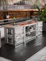 산업 스타일 TV 캐비닛 컨테이너 보관함 거실 커피 테이블 TV 배경 벽 캐비닛 철 장식 낮은 캐비닛 - 이미지 2