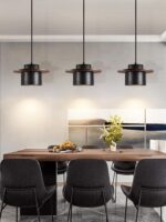 블랙홀 스톤 중세 고급 조명 럭셔리 레트로 리프트 가능 이탈리아 미니멀리스트 입구 레스토랑 침실 침대 옆 샹들리에 - 이미지 4