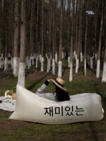 야외용 팽창식 소파 음악 축제 용품 게으른 휴대용 피크닉 침낭 접이식 캠핑 장비 에어 매트리스 - 이미지 5