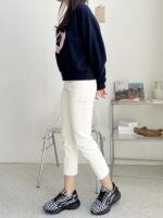 스팟 수무진 연꽃잎 가장자리 여성 두꺼운 바닥 캔버스화 운동화 여성 한국 2024 봄 귀여운 로리 - 이미지 5