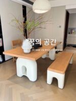 중고 디자이너 솔리드 우드 직사각형 식탁 아트 식탁 홈 소형 아파트 크림 스타일 프랑스 레트로 테이블 - 이미지 4