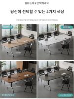 접이식 회의 테이블 사무실 책상 이동식 긴 스트립 타원형 회의 테이블 복제 테이블 스플라이싱 조합 교육 테이블 및 의자 - 이미지 3