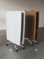 접이식 회의 테이블 사무실 책상 이동식 긴 스트립 타원형 회의 테이블 복제 테이블 스플라이싱 조합 교육 테이블 및 의자 - 이미지 5