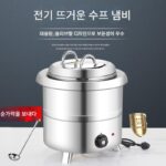 뷔페 전자식 따뜻한 수프 냄비 상업용 스테인리스 스틸 단열 버킷 / 호텔 아침 식사 따뜻한 죽 냄비 전기 가열 수프 스토브 304