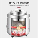 뷔페 전자식 따뜻한 수프 냄비 상업용 스테인리스 스틸 단열 버킷 / 호텔 아침 식사 따뜻한 죽 냄비 전기 가열 수프 스토브 304 - 이미지 2