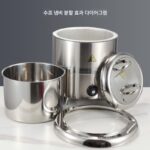 뷔페 전자식 따뜻한 수프 냄비 상업용 스테인리스 스틸 단열 버킷 / 호텔 아침 식사 따뜻한 죽 냄비 전기 가열 수프 스토브 304 - 이미지 4