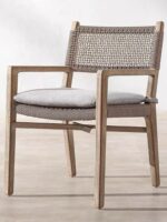 티크 야외용 테이블과 의자 정원용 테이블 방부목 오래된 홈스테이 방수 야외 테라스 정원 견고한 나무 라탄 테이블과 의자 - 이미지 4