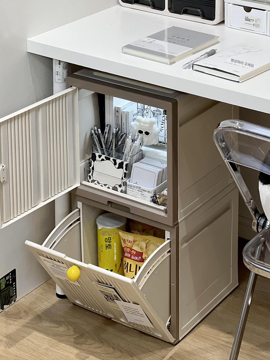 main_773455282025_0-1 기숙사 책상 밑 수납장 대용량 간식 잡화 문구류 수납함 책상책장 수납함 - 이미지 1