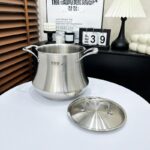 18/10 스테인리스 수프 냄비 두껍고 높은 대용량 스팀 스튜 냄비 수프 소금물 냄비 가스 유도 조리기 - 이미지 2