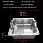 스테인리스 두꺼워진 냄비 사각 투명국수 만다린 오리 냄비 29cm 구운 샤부샤부 통합로 전용 냄비 유도 쿠커 샤부샤부 구운 - 이미지 2