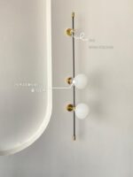 프랑스 듀플렉스 롱 폴 벽등 크림 스타일 풀 구리 디자이너 빌라 로비 거실 배경 벽 롱 스트립 램프 - 이미지 4