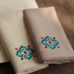 둔황 케이슨 패턴 ┇ 자수 손수건 고대 스타일 중국 특성 외국 남녀 선물 땀 흡수 휴대용 손수건