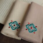 둔황 케이슨 패턴 ┇ 자수 손수건 고대 스타일 중국 특성 외국 남녀 선물 땀 흡수 휴대용 손수건 - 이미지 2