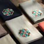 둔황 케이슨 패턴 ┇ 자수 손수건 고대 스타일 중국 특성 외국 남녀 선물 땀 흡수 휴대용 손수건 - 이미지 3