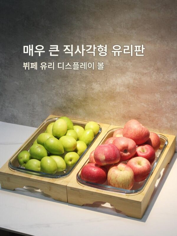 뷔페 과일 샐러드 유리 접시 디스플레이 테이블 차가운 요리 디스플레이 테이블 해산물 소스 바베큐 뷔페 대나무 나무 디스플레이 플레이트