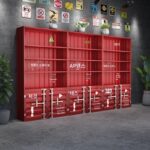 컨테이너 디스플레이 랙 쇼케이스 제품 캐비닛 선반 산업 스타일 크리에이티브 랙 스토어 레트로 와인 캐비닛 - 이미지 2