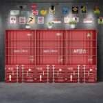 컨테이너 디스플레이 랙 쇼케이스 제품 캐비닛 선반 산업 스타일 크리에이티브 랙 스토어 레트로 와인 캐비닛 - 이미지 3