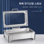 고급 스테인리스 스틸 유압 뷔페 스토브 플립 커버 보이는 뷔페 스토브 전기 가열 단열 스토브 호텔 아침 식사 스토브