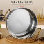 해머 패턴 수프 냄비 304 스테인리스 스틸 상업용 두꺼워진 3층 합성 바닥 평평한 바닥 뜨거운 냄비 화염 유도 쿠커 홈 - 이미지 4