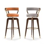 가벼운 고급 바 의자 견고한 나무 바 의자 홈 회전식 하이체어 바 의자 가벼운 고급 고급 바 스툴 아일랜드 의자 - 이미지 3