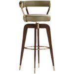 가벼운 고급 바 의자 견고한 나무 바 의자 홈 회전식 하이체어 바 의자 가벼운 고급 고급 바 스툴 아일랜드 의자 - 이미지 4