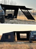 Janson 야외용 자동차 사이드 텐트 블랙 접착제 블랙 사이드 선쉐이드 천 윈도우 스크린 네트 확장형 자동차 방수 캠핑 - 이미지 4