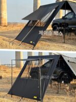 Janson 야외용 자동차 사이드 텐트 블랙 접착제 블랙 사이드 선쉐이드 천 윈도우 스크린 네트 확장형 자동차 방수 캠핑 - 이미지 5