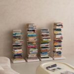 북유럽 보이지 않는 책장 바닥 책장 벽면 거실 서재 코너 수납 크리에이티브 좁은 작은 다층 선반 - 이미지 5