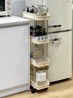 크랙랙 욕실변기 옆 수납장 세탁기 좁은 크랙 트롤리 수납장 문 뒤 공간 활용 - 이미지 5