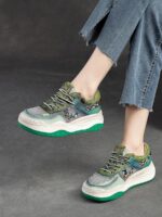 영국 [디자이너] 부드럽고 약간 탄력 있는 봄과 여름 통기성 메쉬 표면 첫 번째 레이어 소가죽 스포츠 캐주얼 여성 아빠 신발