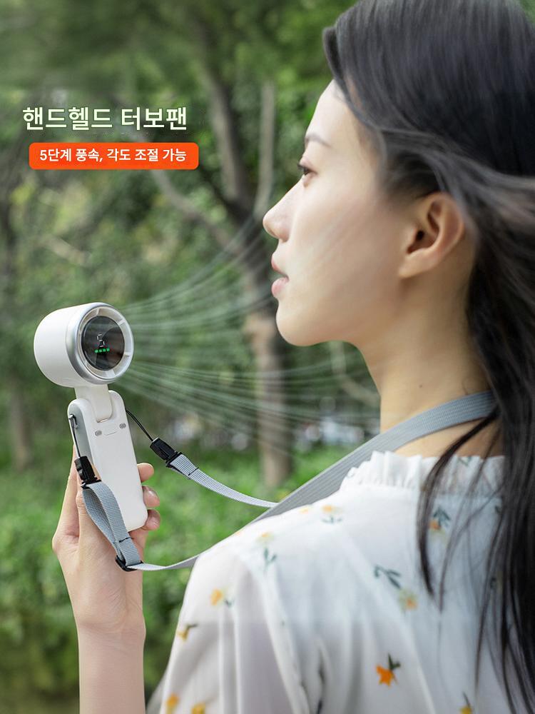 main_778097751017_0-1 핸드헬드 팬 2024년 신형 야외용 데스크탑 지능형 디지털 디스플레이 무소음 장수명 고가치 목걸이 팬 - 이미지 1