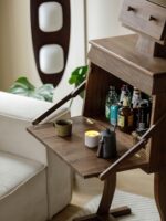 북미산 검은 호두 로봇 견고한 나무 수납장 심플 거실 수납 크리에이티브 틈새 메이크업 책상 와인 캐비닛 - 이미지 2