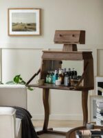 북미산 검은 호두 로봇 견고한 나무 수납장 심플 거실 수납 크리에이티브 틈새 메이크업 책상 와인 캐비닛 - 이미지 4