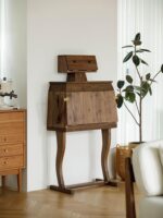 북미산 검은 호두 로봇 견고한 나무 수납장 심플 거실 수납 크리에이티브 틈새 메이크업 책상 와인 캐비닛 - 이미지 5