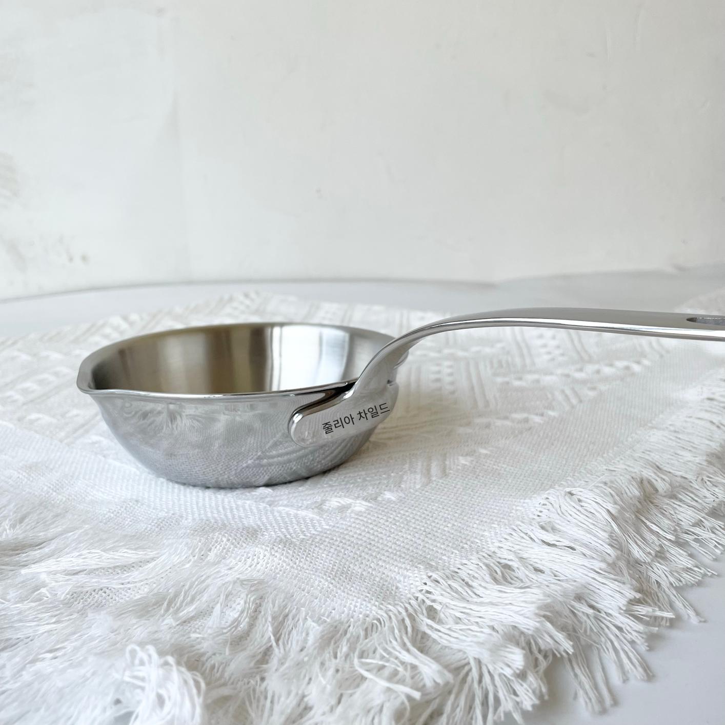 main_778565195048_0-1 훌륭한 품질! 원래 독일산! 통합 18/10 스테인리스 스틸 핫 오일 팬 붓기 오일 팬 프라이팬 소형 프라이팬 12cm - 이미지 1