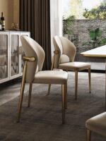 가죽 식탁 의자 홈 노르딕 등받이 편안한 레스토랑 호텔 모던 심플 상판 소가죽 가벼운 고급 식탁 의자