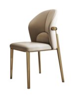 가죽 식탁 의자 홈 노르딕 등받이 편안한 레스토랑 호텔 모던 심플 상판 소가죽 가벼운 고급 식탁 의자 - 이미지 5