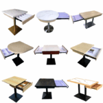 홍콩 스낵 국수집 티 레스토랑 보관 테이블과 의자 조합 밀크티 숍 케이터링 록 플레이트 서랍 테이블 보관 상업용